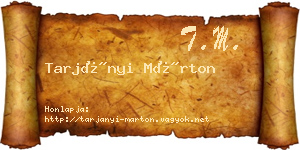 Tarjányi Márton névjegykártya