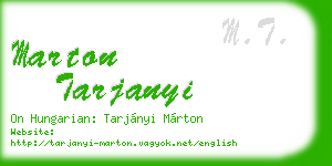 marton tarjanyi business card