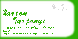 marton tarjanyi business card